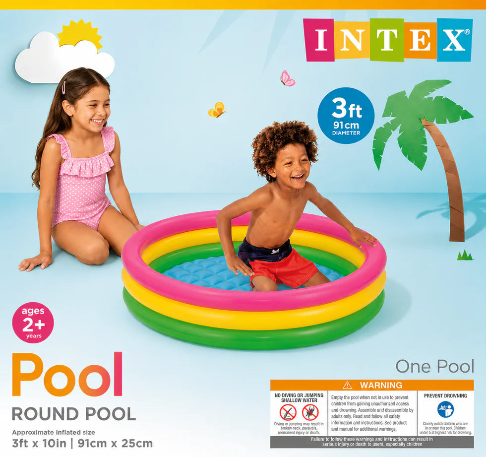 3 FT - Intex Rainbow Swimming Pool For Kids