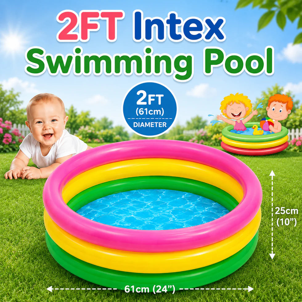 2 FT - Intex Rainbow Swimming Pool For Kids